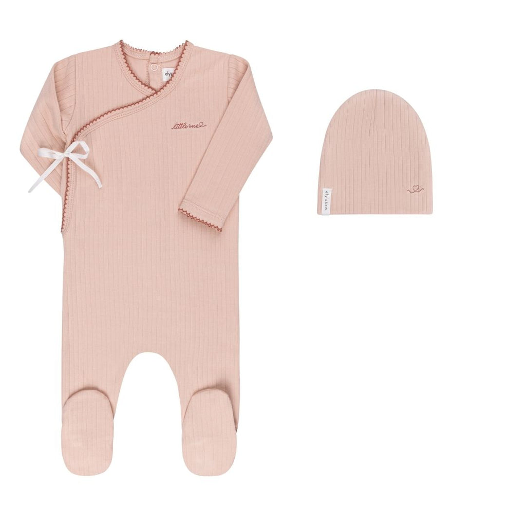 Ely's & Co Organic Cotton Little One Kimono Footie - Pink