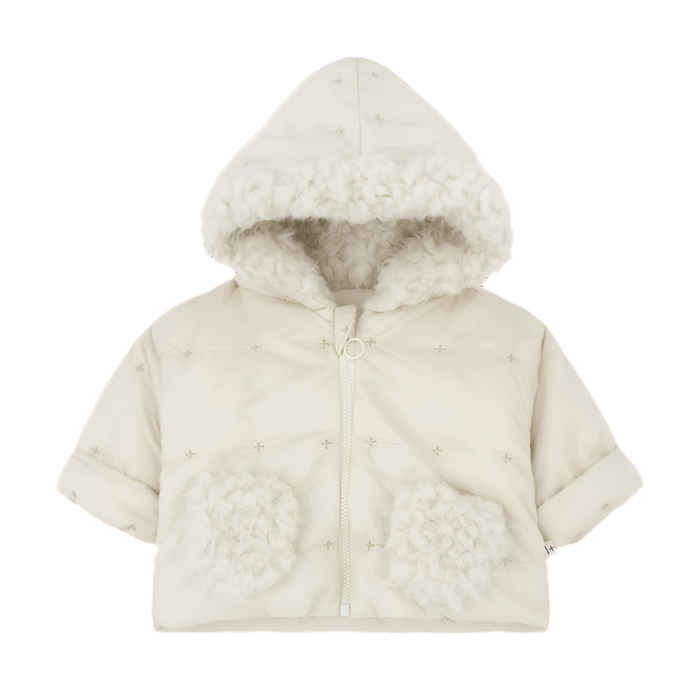 1+ in the Family Benjamin Padded Hood Jacket - Ecru