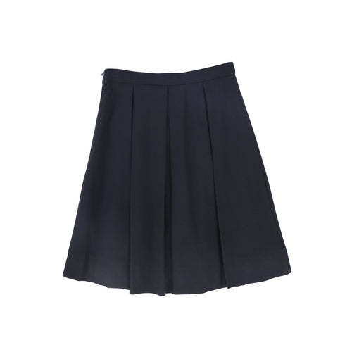Bamboo Wool Pleat Skirt - Navy