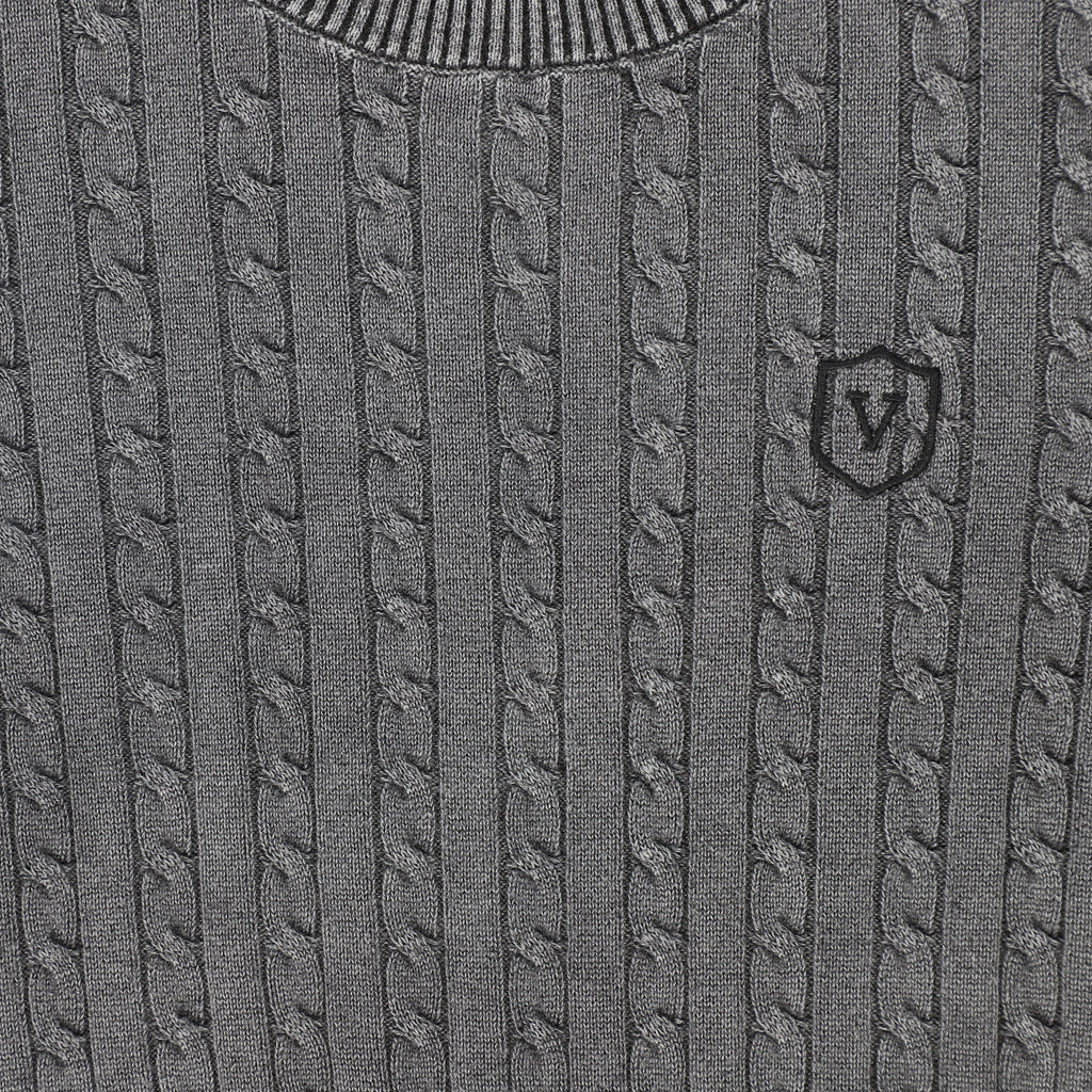 Valentina Mineral Wash Cable Knit Sweater - Black