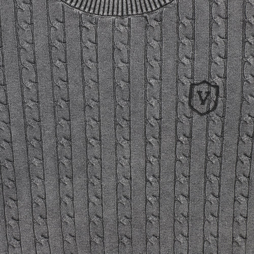 Valentina Mineral Wash Cable Knit Sweater - Black