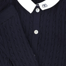 Load image into Gallery viewer, Bamboo Cable Knit Collar Set - Navy