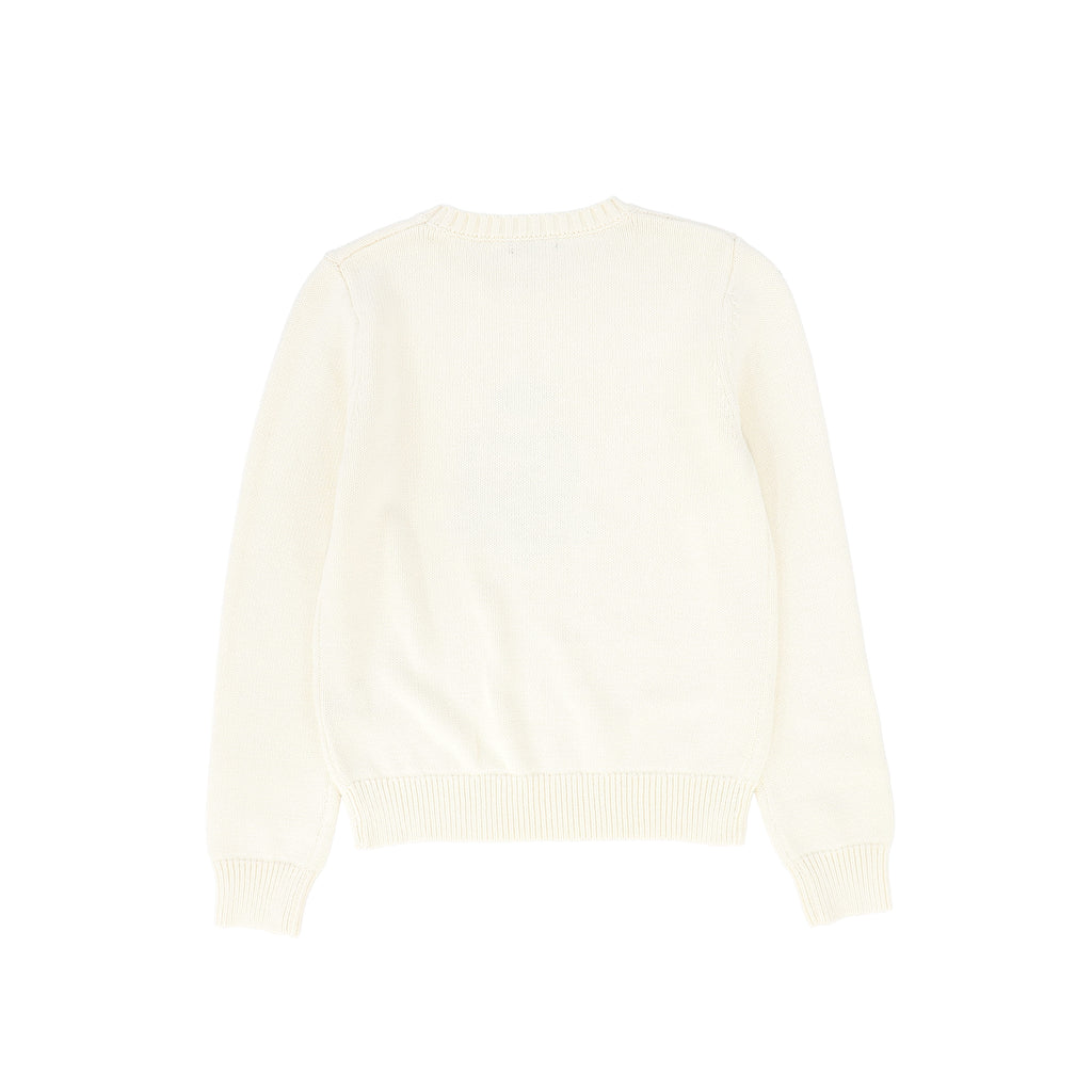 Bamboo Knit Crest Sweater - Ivory