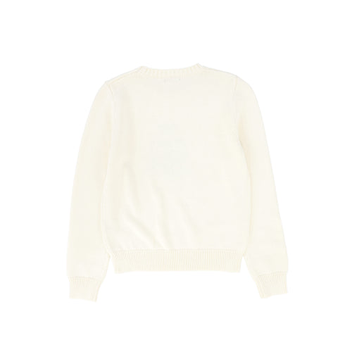 Bamboo Knit Crest Sweater - Ivory
