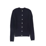 Bamboo Cable Knit Buttoned Cardigan - Navy