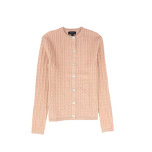 Load image into Gallery viewer, Bamboo Cable Knit Buttoned Cardigan - Pink