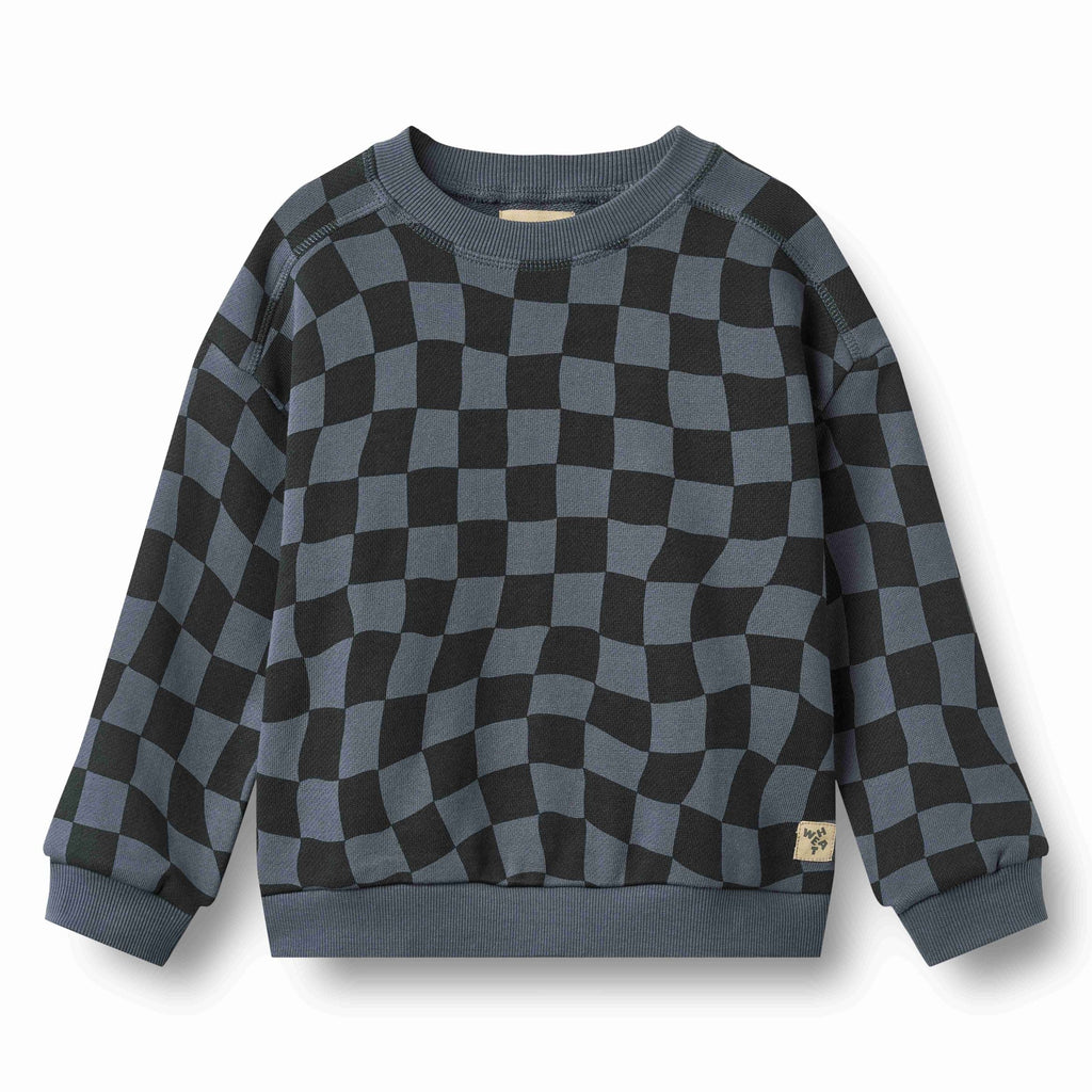 Wheat Sandro Sweatshirt - Navy Blue Check
