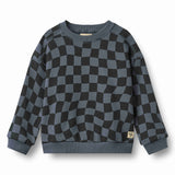 Wheat Sandro Sweatshirt - Navy Blue Check
