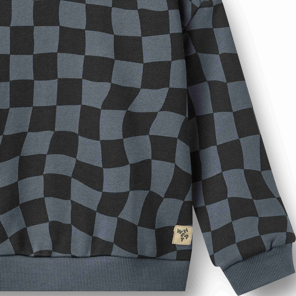 Wheat Sandro Sweatshirt - Navy Blue Check