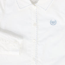 Load image into Gallery viewer, Le Bourdon Scallop Stitch Blouse - White/Blue