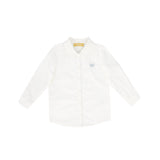 Le Bourdon Scallop Stitch Blouse - White/Blue