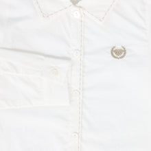 Load image into Gallery viewer, Le Bourdon Scallop Stitch Blouse - White/Tan