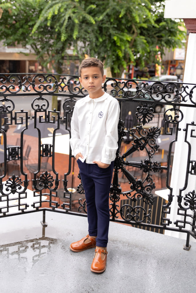 NouNelle Boys White Logo Shirt