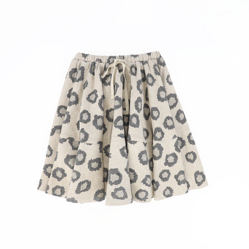 Bamboo Leopard Flare Skirt - Beige