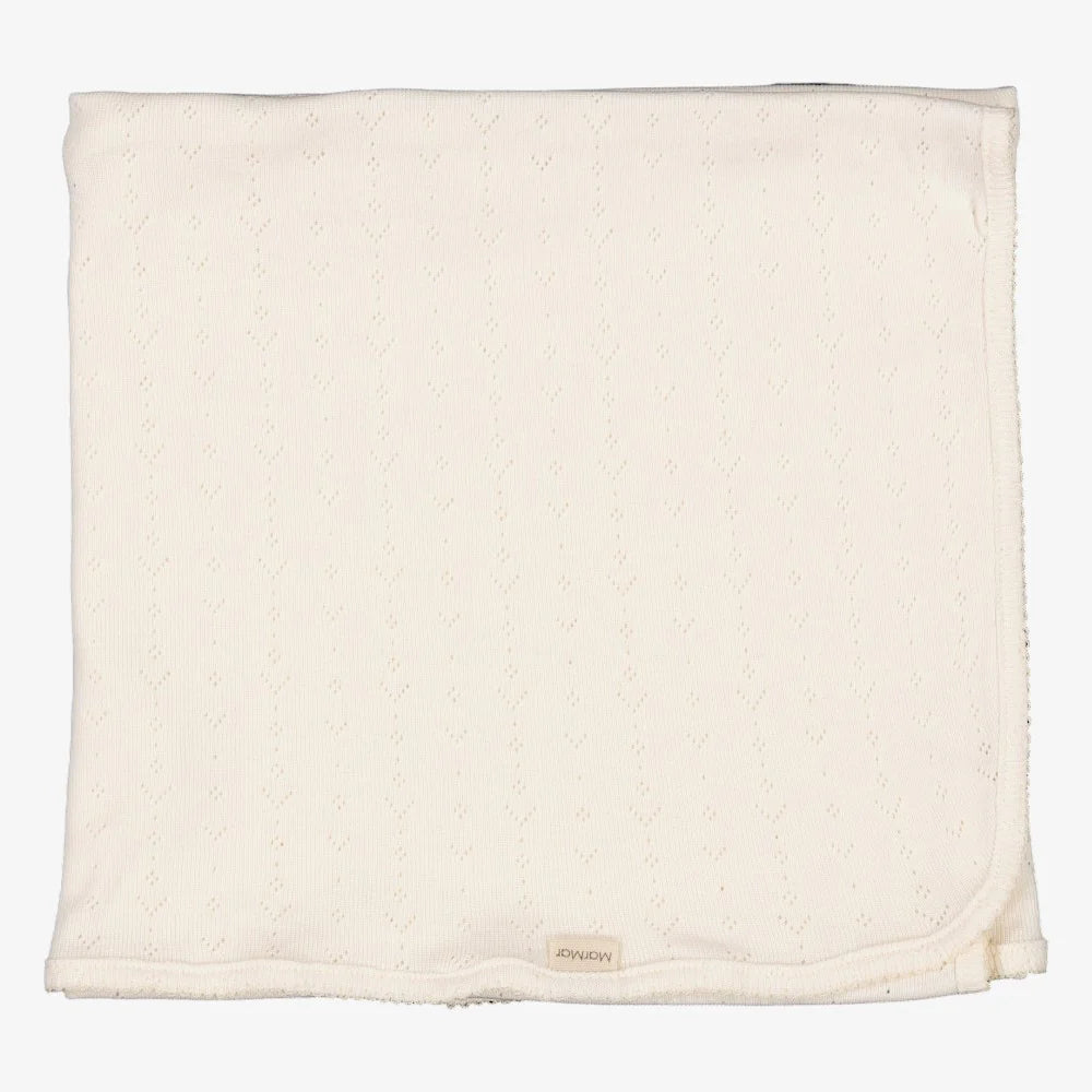 Marmar Modal Pointelle Alida Baby Blanket - Flour White