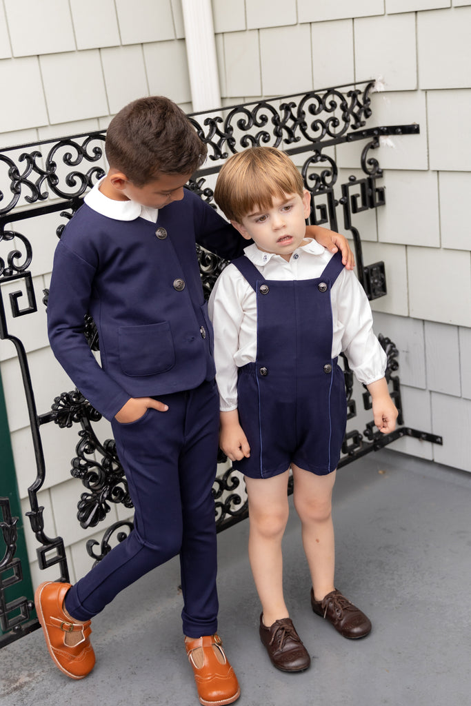 NouNelle Navy Double Breasted Romper