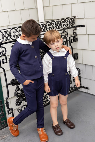 NouNelle Navy Double Breasted Romper
