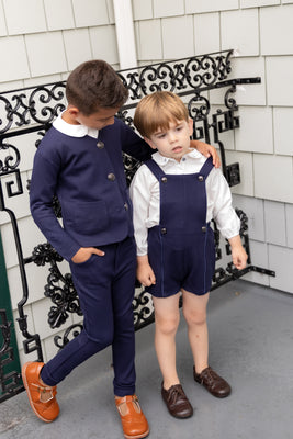NouNelle Boys White Embroidered Collar Shirt