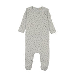 Mema Knits Floral Print Footie - Navy Print