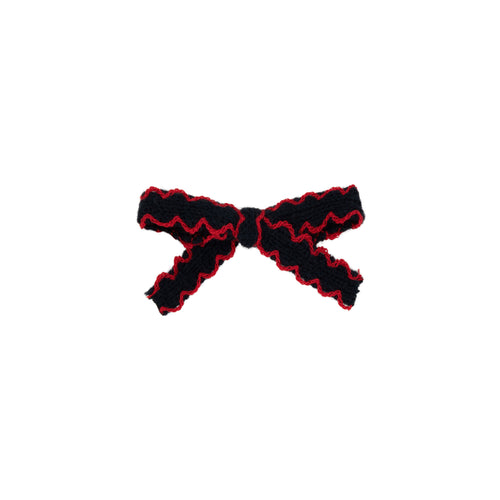 Le Enfant Edged Knit Baby Bows 2PK - Navy