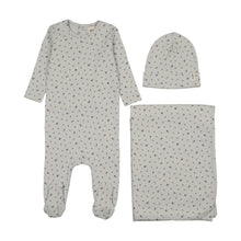 Load image into Gallery viewer, Mema Knits Floral Print Layette Set - Navy Print