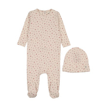Load image into Gallery viewer, Mema Knits Floral Print Footie And Beanie - Pink Print