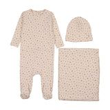 Mema Knits Floral Print Layette Set - Pink Print