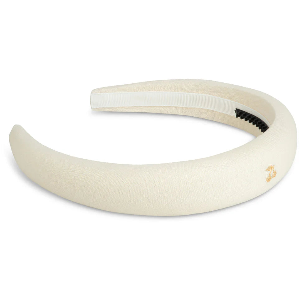 Le Enfant Gold Thread Cherry Embroidered Hairband - Cream