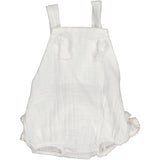Cotton Little Things Girls Ruffle Romper - Crudo (White) *runs big*