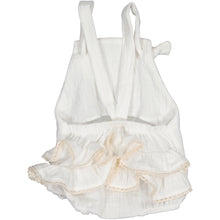 Load image into Gallery viewer, Cotton Little Things Girls Ruffle Romper - Crudo (White) *runs big*
