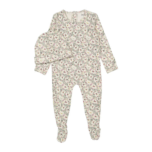 Ladida Circle Floral Footie & Hat Set
