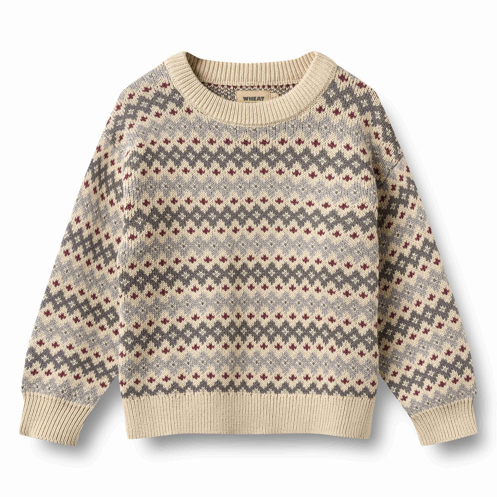 Wheat Harlow Jacquard Pullover - Flint