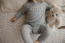 Load image into Gallery viewer, Mema Knits Sherpa Wordart Jumpsuit - Grey