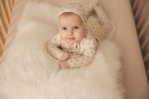 Lilette Dotty Florette 3PC Layette Set - Natural/Mauve