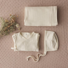 Load image into Gallery viewer, Lilette Fine Pointelle Footie &amp; Beanie Set - Cream