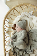 Load image into Gallery viewer, Lil Legs Side Snap Flower Footie &amp; Bonnet - Sage