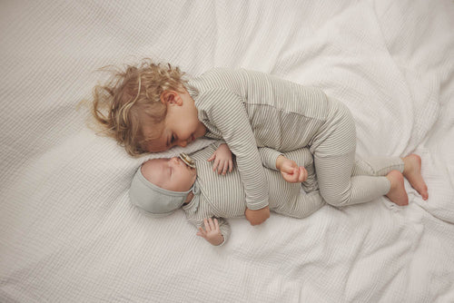 Lil Legs Heather Stripe Footie Sage