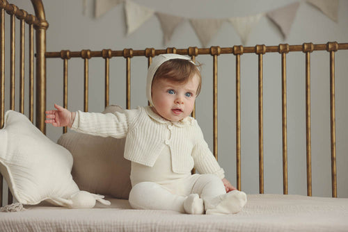 Lil Legs Chunky Knit Shrug Cream Boy
