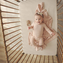 Load image into Gallery viewer, Lilette Classic Brushed Cotton Wrapover Footie And Hat - Pale Pink
