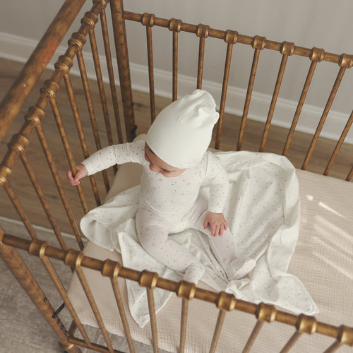 Lil Legs Starry Night Footie & Bonnet - White/Steel