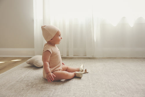 Lil Legs Pointelle Circle Romper - Shell Pink