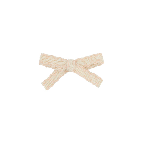 Le Enfant Edged Knit Baby Bows 2PK - Cream