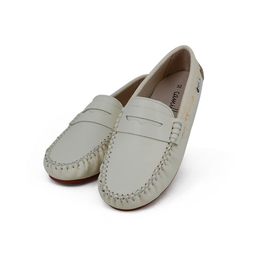 Camille Shoes Stella Fray Edge - White/Yellow
