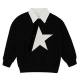 Mini Nod Oversized Star Sweatshirt - Black REMOVABLE COLLAR