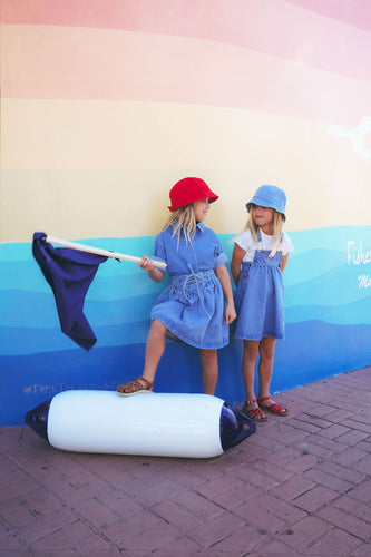 Calla Lili Girls Nautical Shirt - Blue Denim