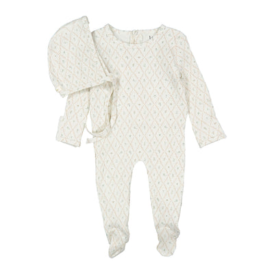 Ladida Ribbed Fairytale Footie And Bonnet - Mauve