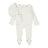 Ladida Ribbed Fairytale Footie And Bonnet - Taupe