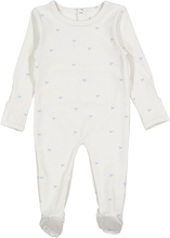 Load image into Gallery viewer, Lovely Littles Printed Footie - Blue Bow