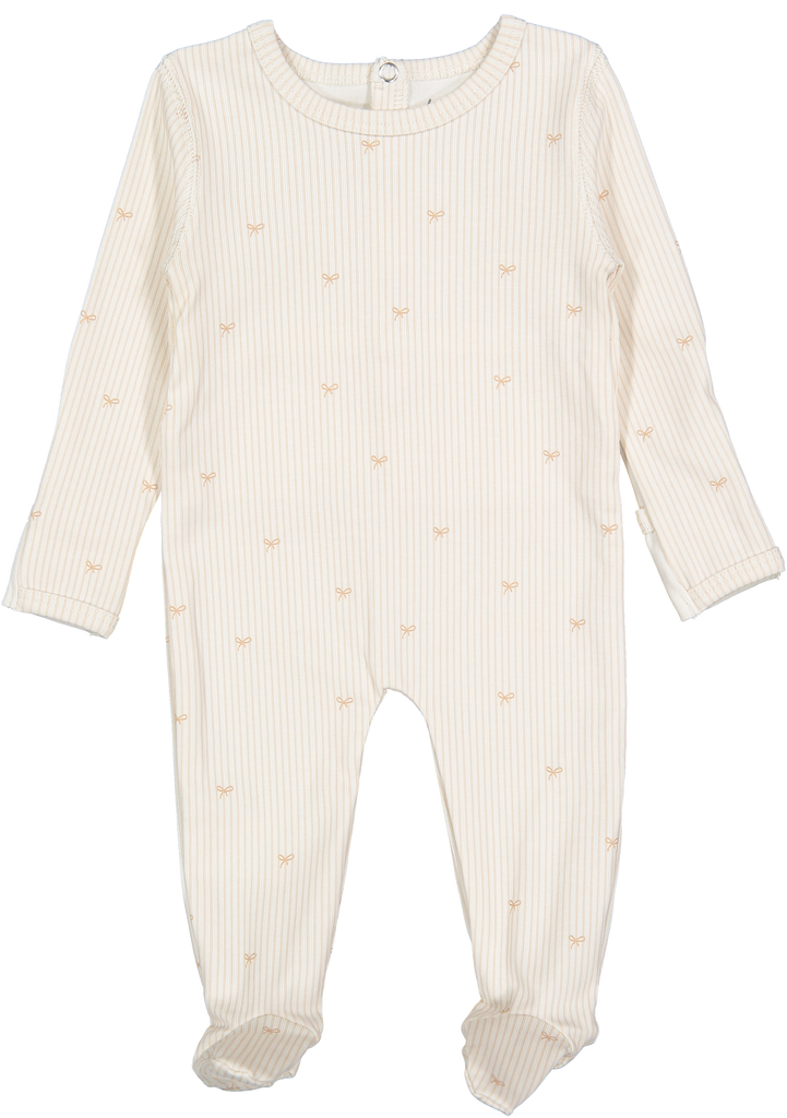 Lovely Littles Printed Footie - Pink Bow