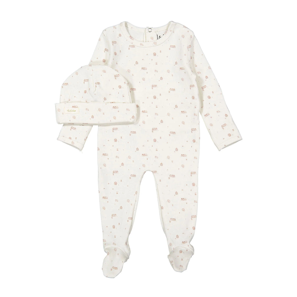 Ladida Ribbed Park Footie And Hat - Caramel